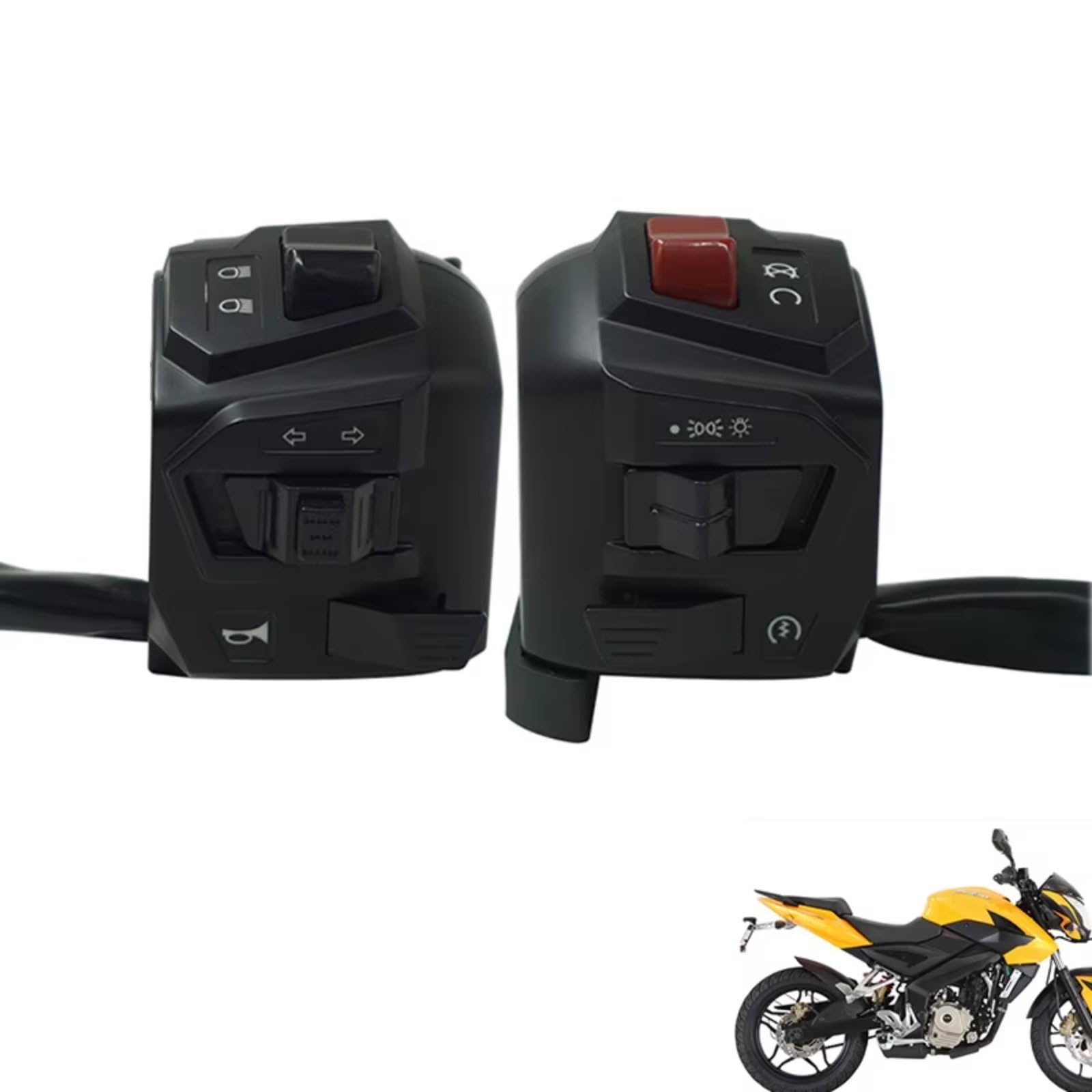 Interruttori Per Manubrio Moto Da 22mm 7/8 "per Universali Con Pulsante Interruttore Di Avviamento Elettrico Per Indicatori Di Direzione Del Clacson Comando Manubrio