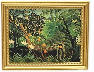 Melody Jane Dollhouse Exotic Landscape Picture Painting in Gold Frame Miniature Accessory