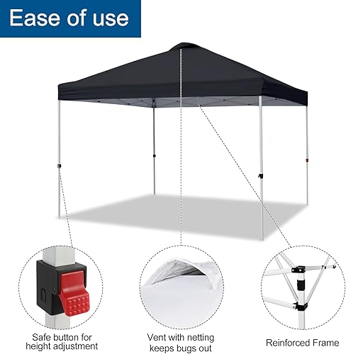 Miniatura 5 de VINGLI Tienda de campaña desplegable de 10 x 10 pies con bolsa de transporte y bolsas de arena, carpa para cenador al aire libre, carpa de fiesta de