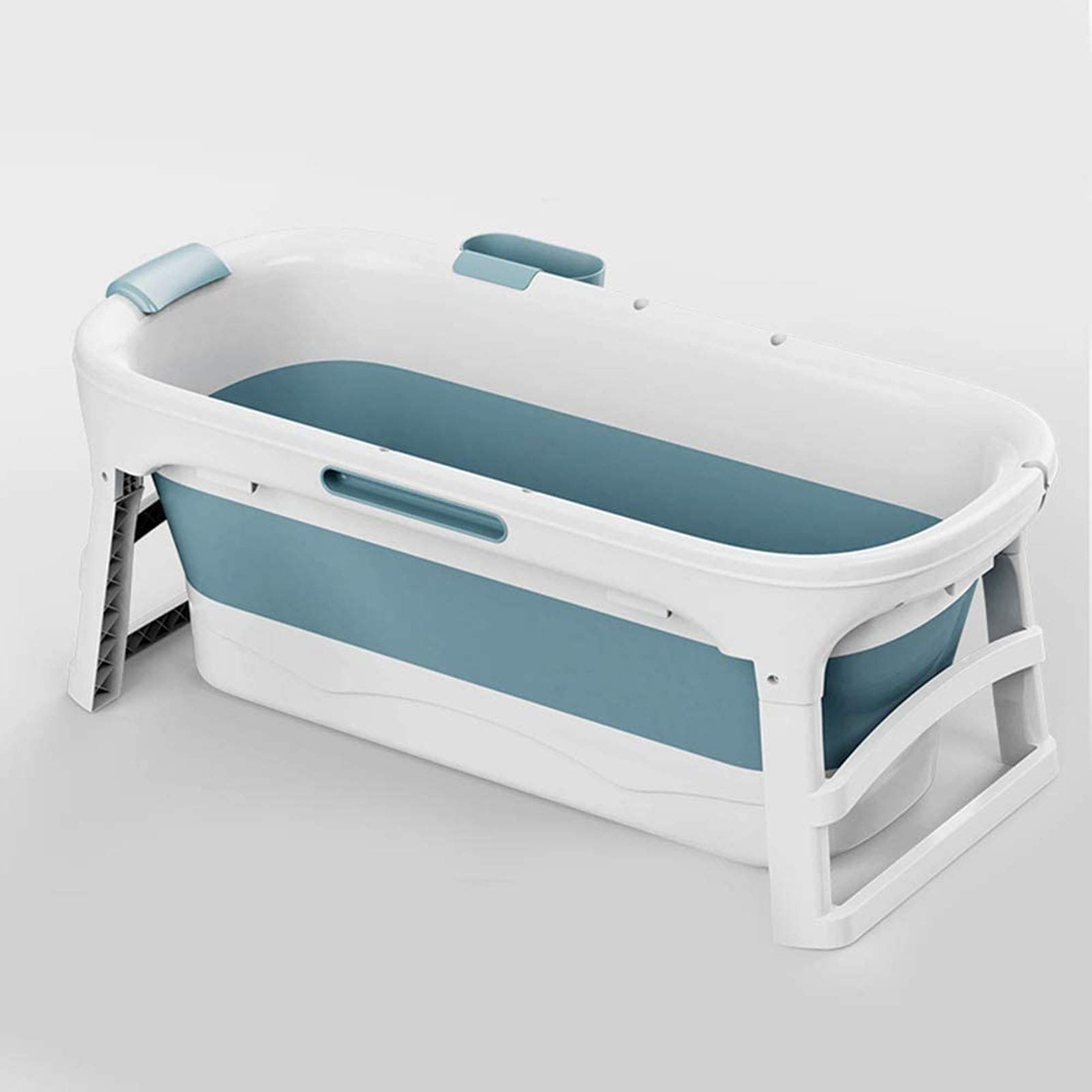 FAXIOAWA Bañera Plegable Adultos Bañera Portátil para Adultos Bañera Plegable De Plástico Grande Bañera De Plástico Grande para Adultos para Ducha 135x62x54cm, Azul