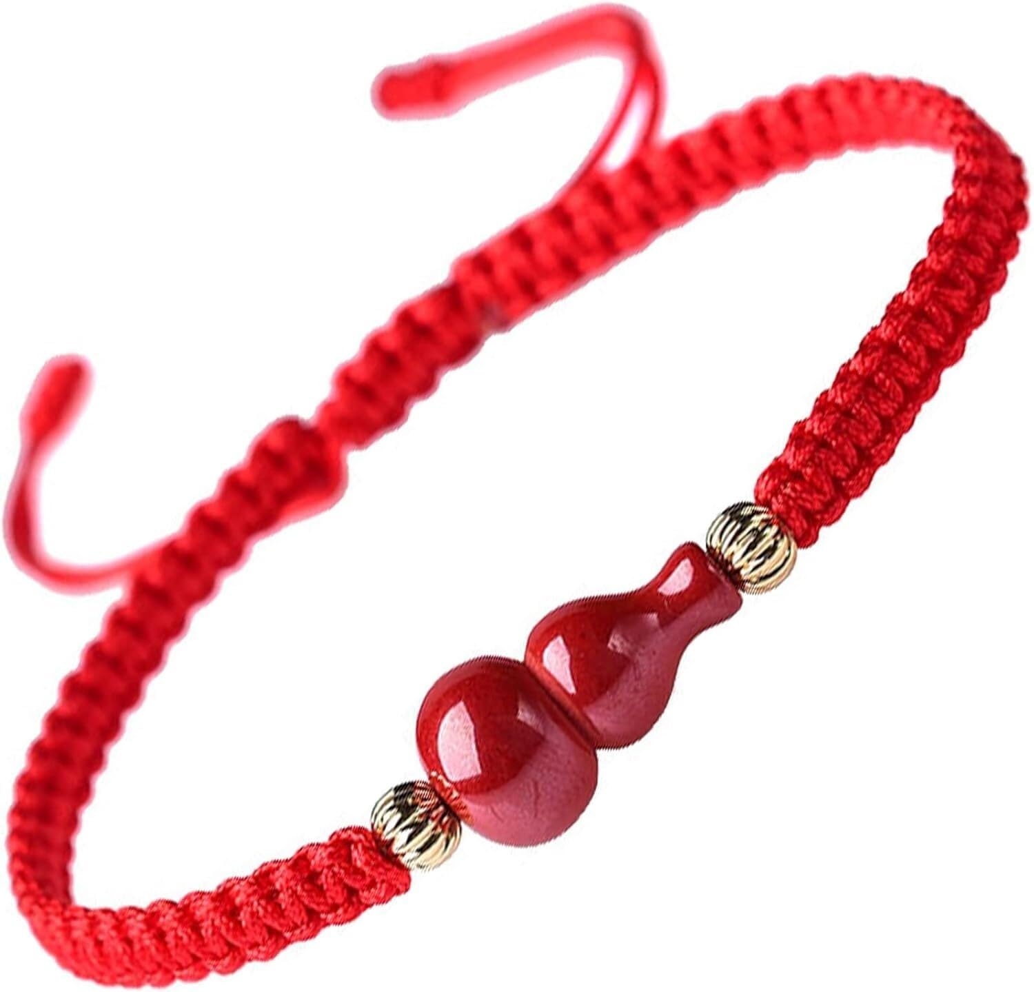 YNIYUJKL Bracelets,Lucky Charm,Feng Shui Wealth Bracelet Red String Bracelet Natural Cinnabar Stone Bracelet Wu Lou/Gourd Braided Bracelet Adjustable Talisman Handmade Buddhist Br