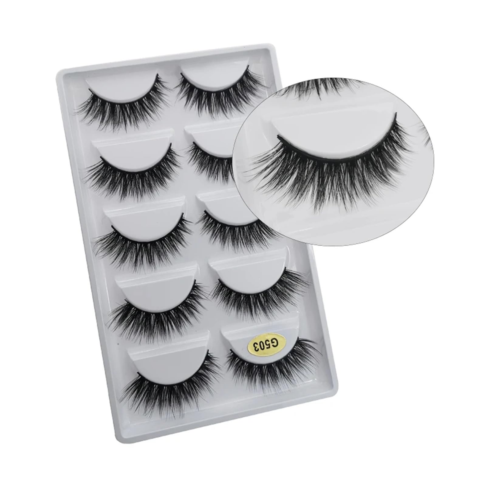 3D Faux Lashes Naturalne długie miękkie sztuczne rzęsy Makijaż Delikatne dramatyczne puszyste cilios Sztuczne rzęsy (kolor: G501, rozmiar: 10)