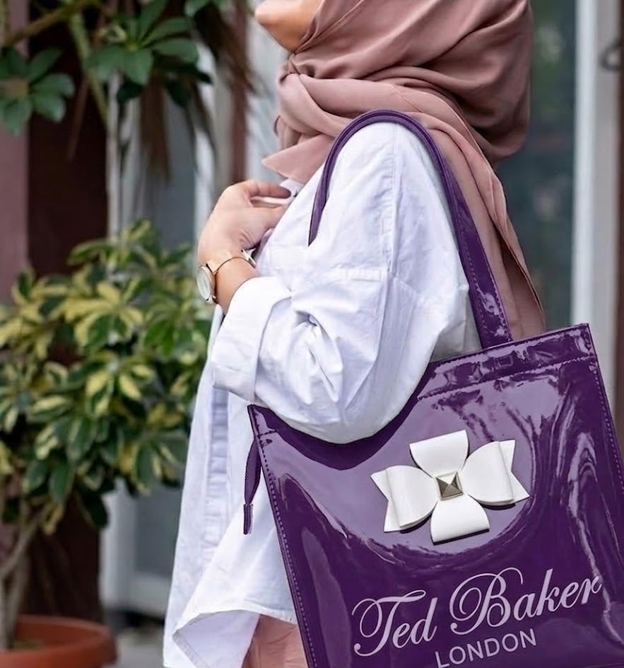 Image of SEA MOUNT Ted Baker London Multipurpose Tote Bag with Signature Bow Detail Spacious Travel Carryall, Everyday Shopping Organiser, Durable Shoulder Handbag for Work, Office, Travel & Daily Essentials