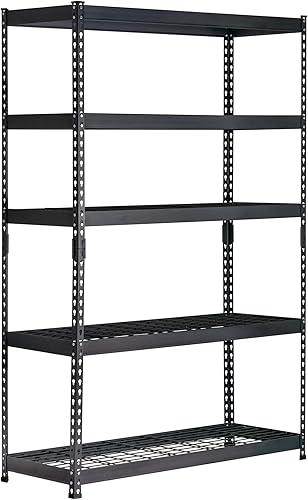 Muscle Rack Estantería de 5 alambres de 48 pulgadas de ancho x 18 pulgadas de profundidad x 72 pulgadas de alto en negro