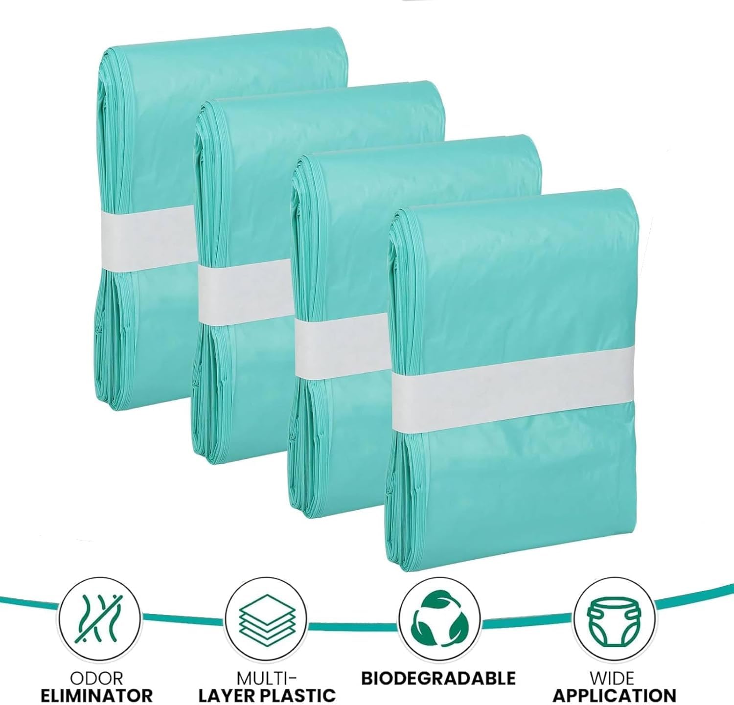 Adult Diaper Liner Refills, Compatible with Janibell Akord 280 Slim Model Pail, Odor-Seal Technology, Adult Diaper System, A Single Liner Pack Will Last Holds Up to 550 Diapers/Briefs, 4-Pack
