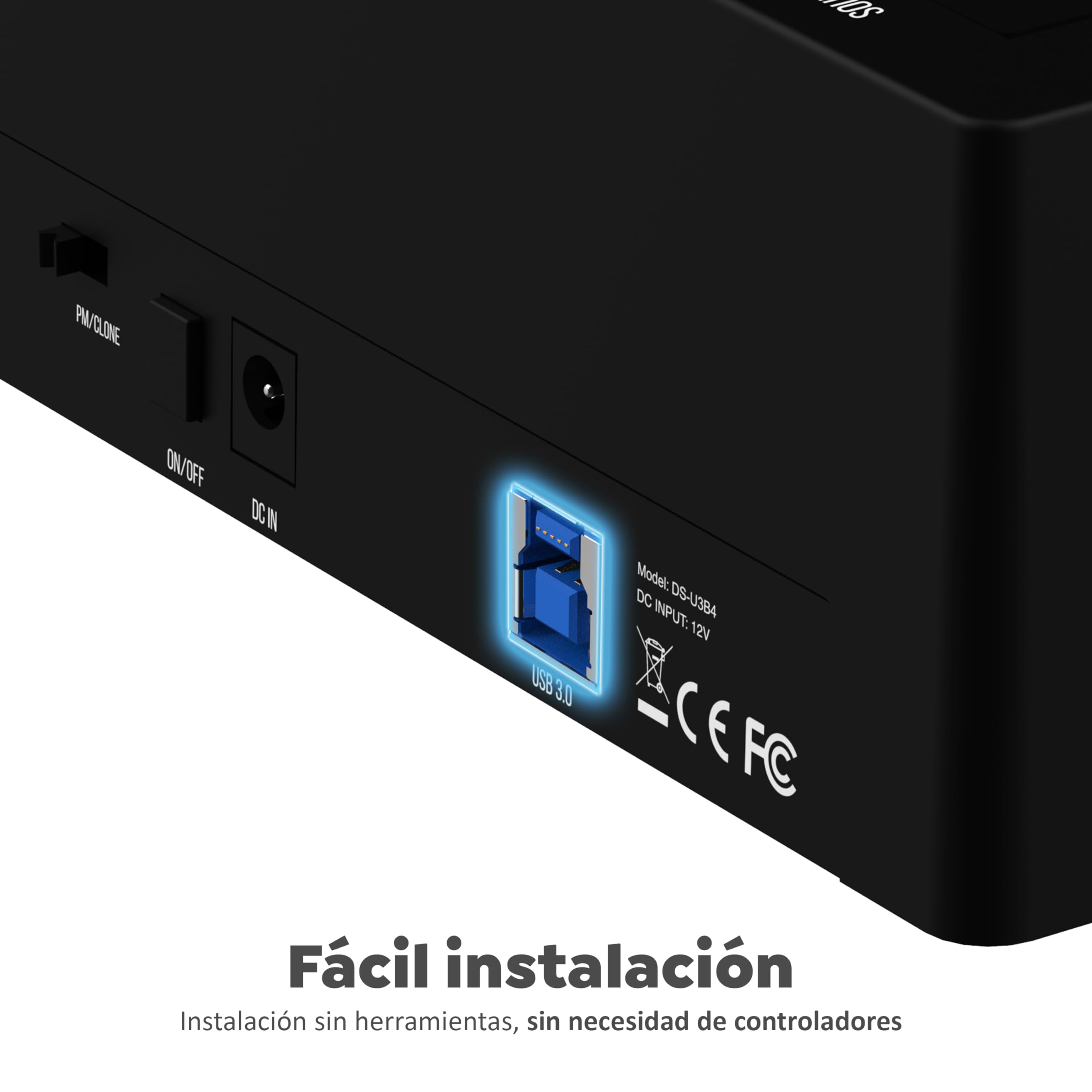SABRENT SSD Disco Duro/HDD estación de Acoplamiento de 3,5" | para SATA SSD 1TB, 2TB, 4TB, HDD 8TB hasta 22TB (4 Bahías)| Carcasa de Alta Velocidad USB 3.1 | Instalación sin Herramientas [DS-U3B4] | Para SATA SSD 1TB, 2TB, 4TB, HDD 8TB Hasta 22TB (4 Bahía