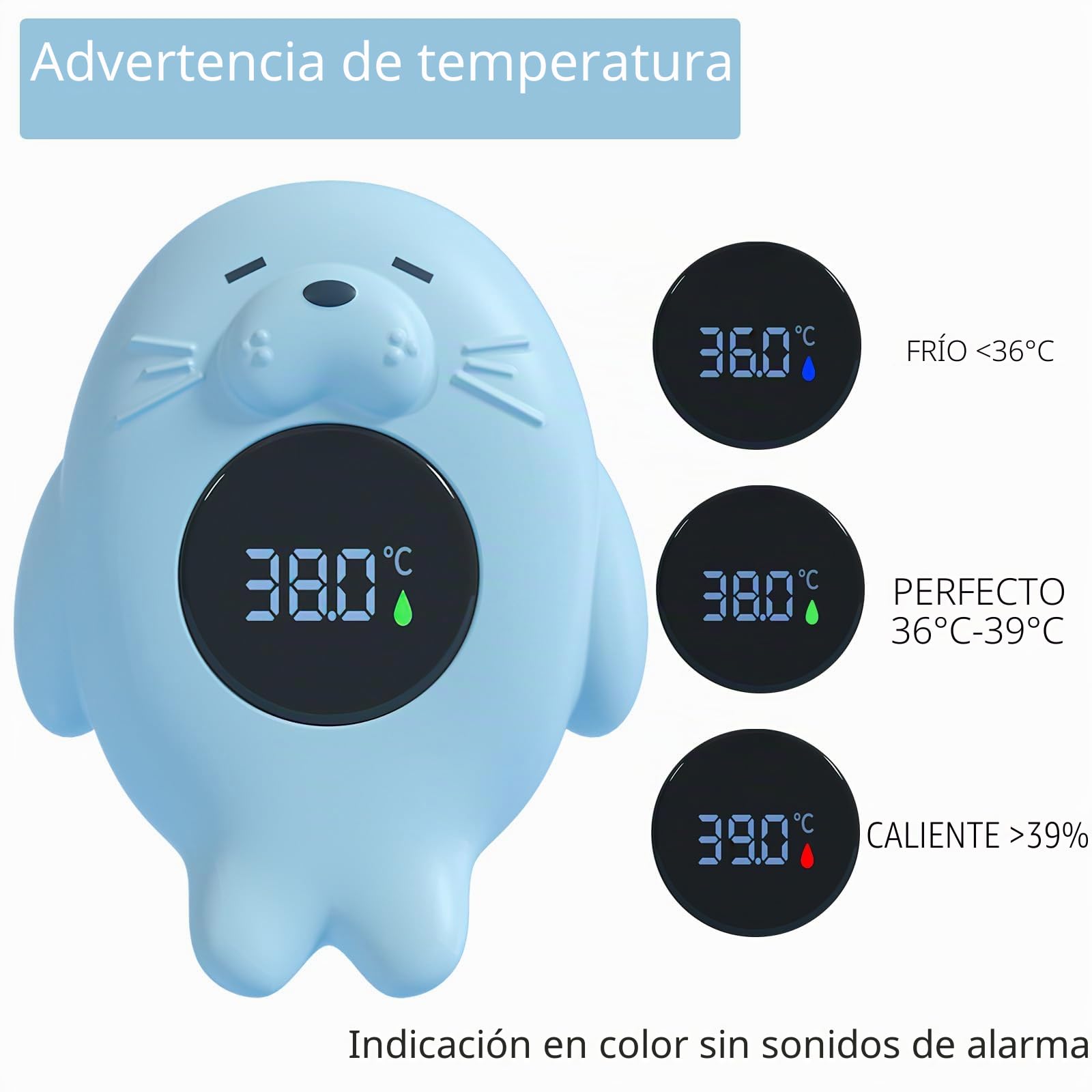VOSSOT Termómetro digital de agua para bebés y niños - Azul