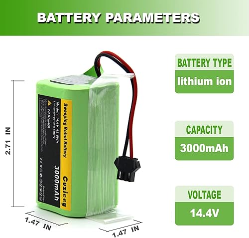 Miniatura 2 de Batería de repuesto para Eufy RoboVac 11, 11S, 30, 30C, 15C, 15T, 12, 35C, 15C MAX, para Ecovacs Deebot N79S, 500, N79, DN622, para aspiradoras