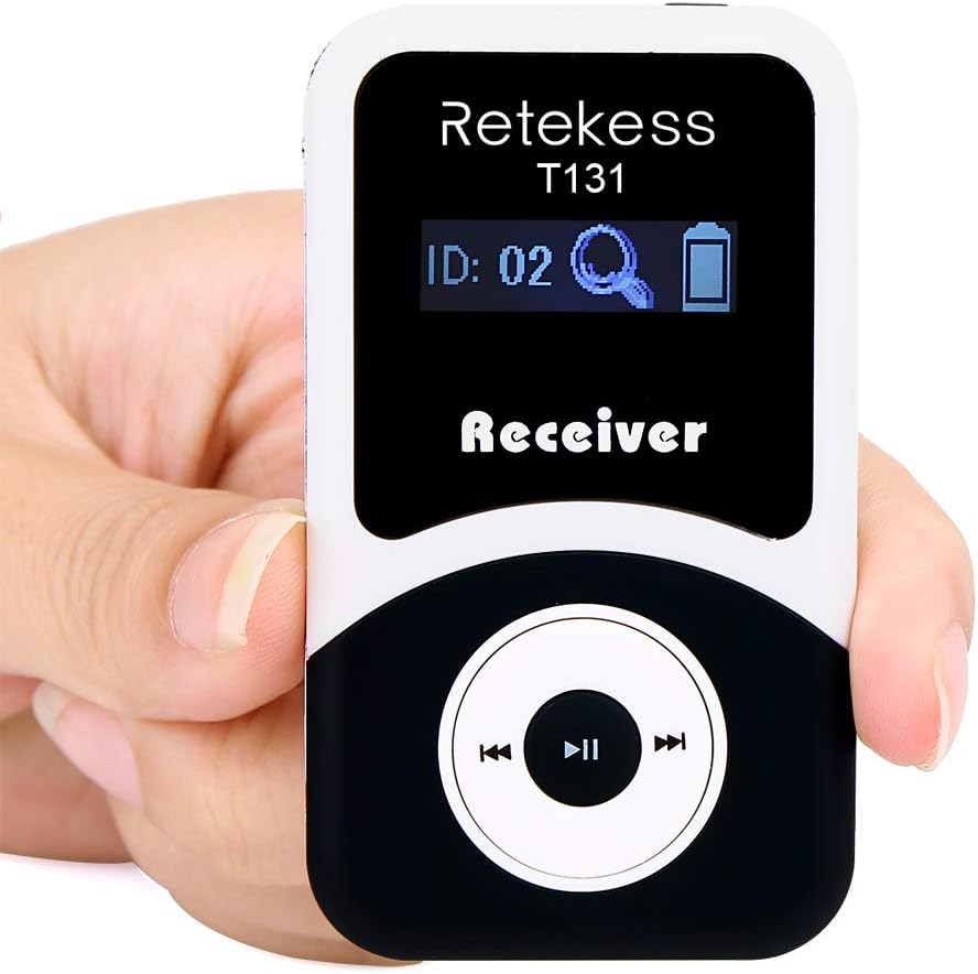 Retekess T130, Wireless Tour Guide System, T131 Receiver with 3.5mm One-Side Earphone, for Church School Court Factory(1 Transmitter 3 Receivers)