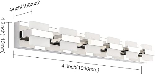 Miniatura 4 de SOLFART Luces LED de tocador modernas para baño 6 luces sobre espejo lámpara de pared acrílica blanca 7248-6T ND