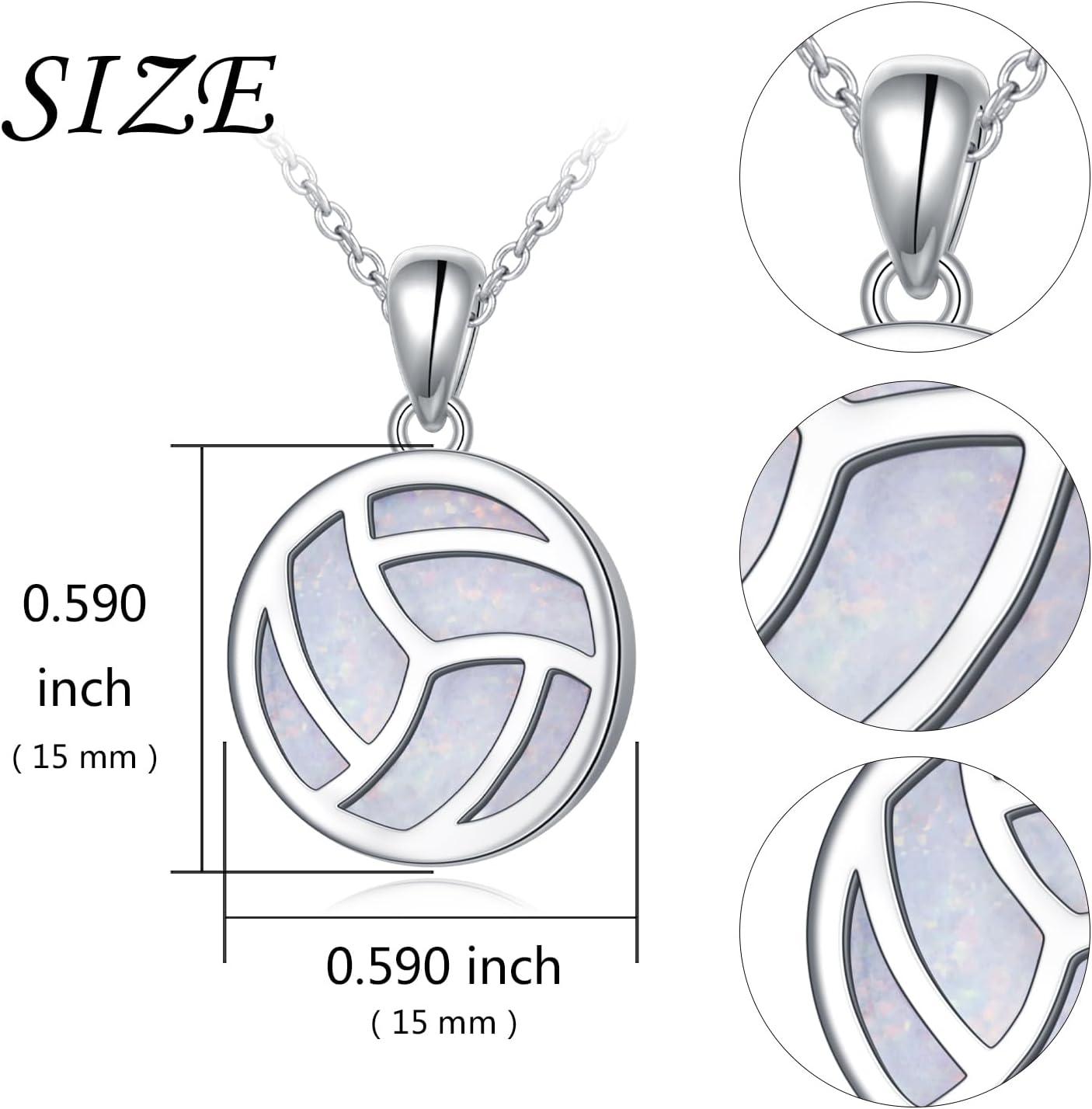 Volleyball Necklace 925 Sterling Silver Volleyball Pendant Necklaces I Love Volleyball Jewelry Gifts for Women Player - Image 5