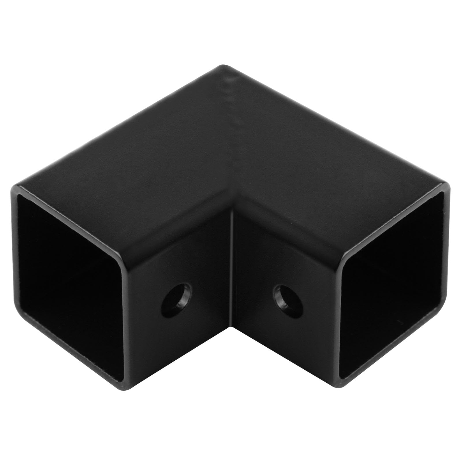 Connecteur tube carré de 2,5 cm en L lot de 8 colliers de serrage angle 2 voies noir pour garde-corps