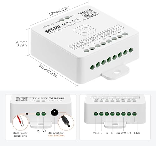 Miniatura 6 de BTF-LIGHTING 4 zonas 2.4GHz RF remoto RB4 y SP630E Controladores Bluetooth Kit Soporte FCOB COB SMD PWM RGBCCT RGBWW LED tira DC5V DC12V DC24V