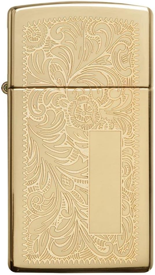 Zippo Lighter - Personalized Customize Message Engrave on Slim Size Windproof Lighter (Polish Brass #1652B)