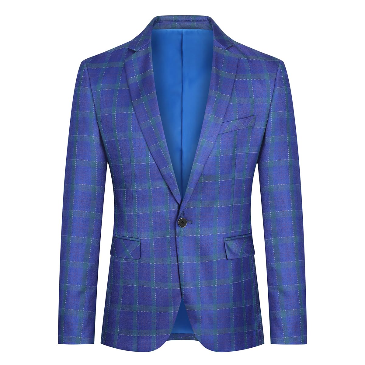 Boyland Men's Casual Suit Blazer Jackets Lightweight One Button Sport Coats Plaid Blazer