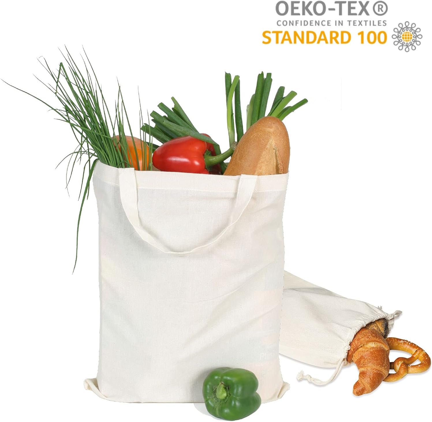 Stoffbeutel Aus Baumwolle 38x46cm - OEKO-TEX® Zertifizierter Sportbeutel Mit Kordelzug