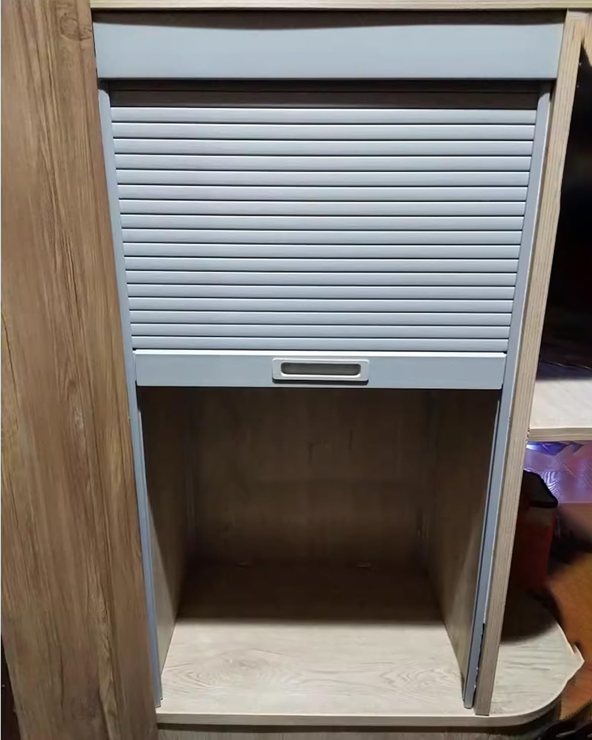 KHLMSRXJ Kitchen Cabinet Tambour Door Kit, Sliding Cupboard Roller Door With Handle, Pull-push Sideboard Doors for Locker/Closet, Small Wardrobe Door(60x80cm(23.6x31.5))