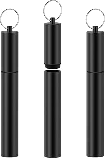 3-Pack Portable Aluminum Metal Tube, Airtight, Lightweight,Fit in Pocket Purse Great for Traveling