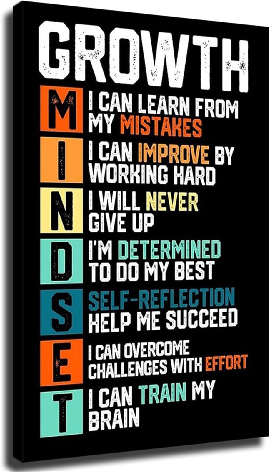 REIUAFWYGV Inspiring Entrepreneur Poster Growth Mindset Motivational Quotes Wall-Art for Home Office Study Workspace Personal Development