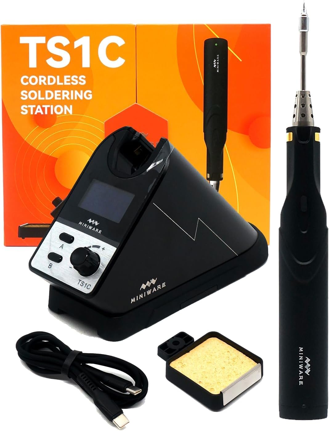 Soldering Station TS1C Cordless Smart Digital Bluetooth Fast Heating Up Portable Original Soldering Iron Pen Control Station Welding Tool Compatible w/ TS80/80P Tip
