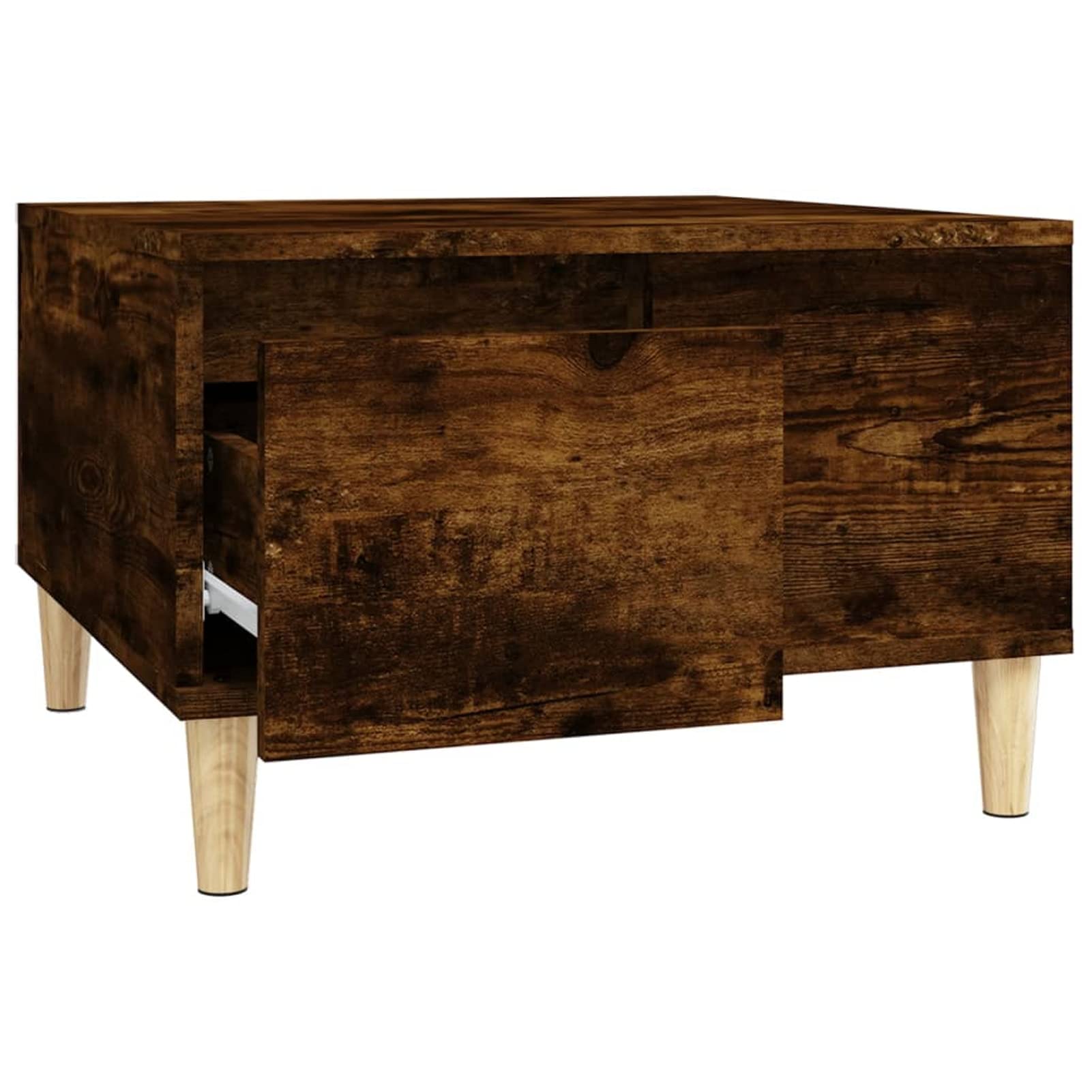Homgoday Tavolino da caffè in rovere fumé, 55 x 55 x 36,5 cm, tavolino da tè per soggiorno, sala d'accoglienza degli ospiti, camera da letto e ufficio 777
