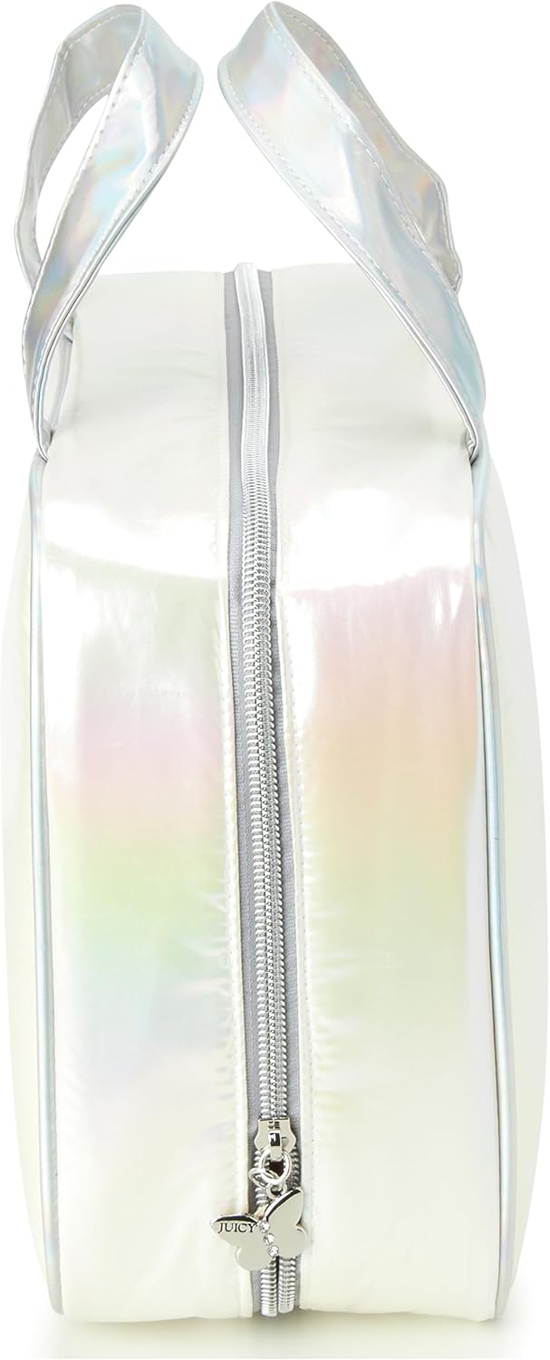 Juicy Couture Iridescent Makeup Bag Cosmetics Organizer Travel Essentials Weekender Iridescent