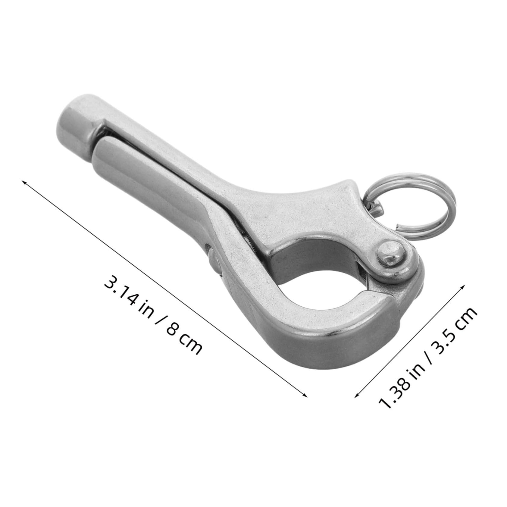 KOMBIUDA Stainless Steel Self-Locking Buckle Marine Quick Release Hook 6mm Marine Grade Hook for Boats Lifeboat Release Hook Boat Safety Essential