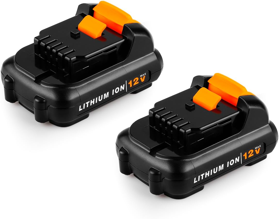 DCB120 12V 4.0Ah Replacement Battery for Dewalt 12V Battery DCB121 DCB123 DCB122 DCB124 DCB125 DCB127 Compatible with All Dewalt 12 Volt Max Lithium Battery(2 Pcak)