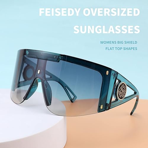Miniatura 4 de FEISEDY Gafas de sol de gran tamaño de una pieza para hombres y mujeres, lentes de sol envolventes para ciclismo, conducción y vacaciones B4027