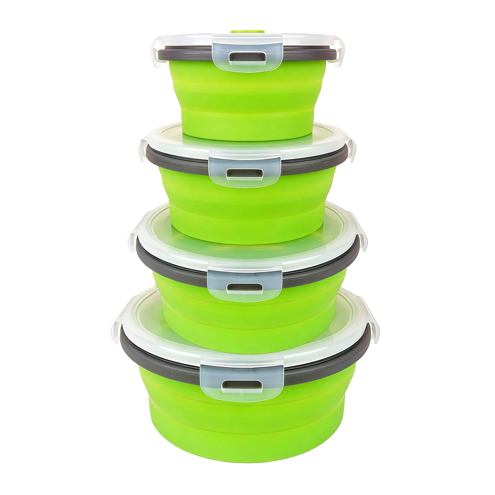Piceioep Flexible Stretchable Silicones Food Storage Container Set for Kitchen Microwave Fridge Dishwasher Safe Food Carriers Extendable Lunch Box Set