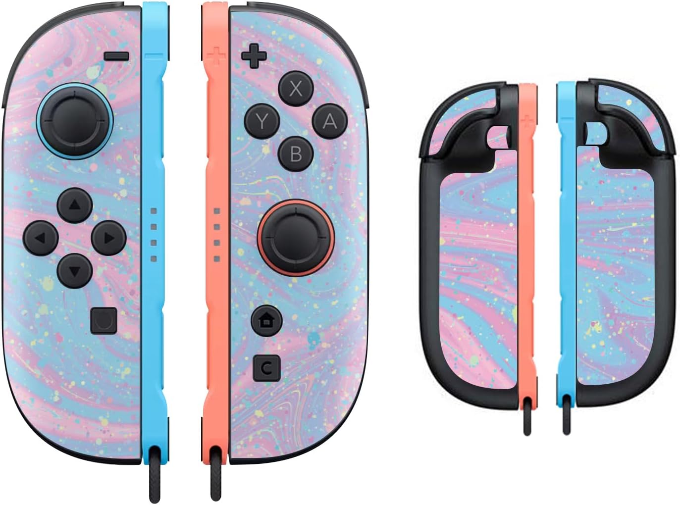 Gaming Skin Compatible with Nintendo Switch 2 Joy-Con Controller - Cotton Candy Swirl - Premium 3M Vinyl Protective Wrap Decal Cover - Easy to Apply | Crafted in The USA by MightySkins
