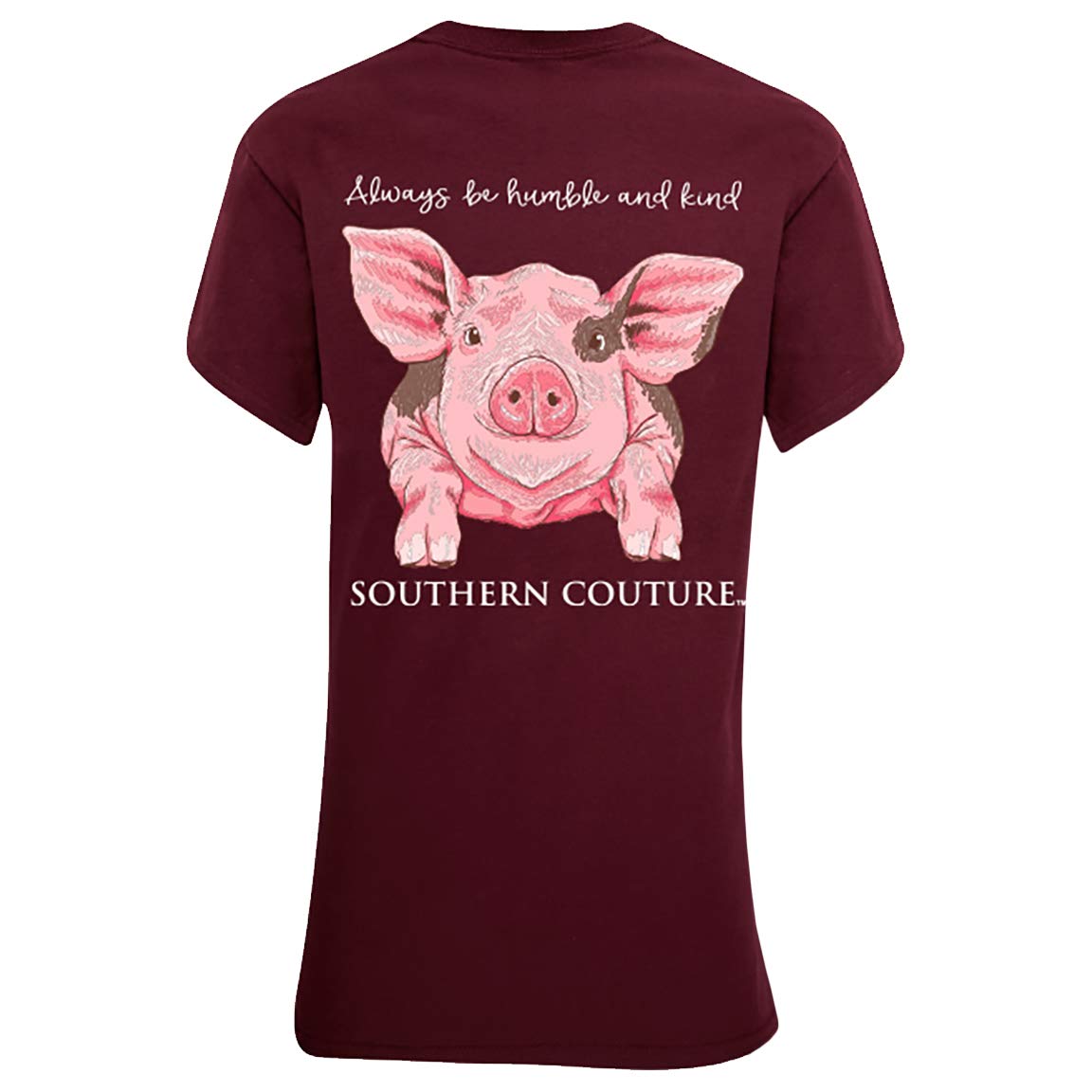 Southern CoutureSC Classic Humble & Kind Farm Pig Womens Classic Fit T-Shirt - Maroon
