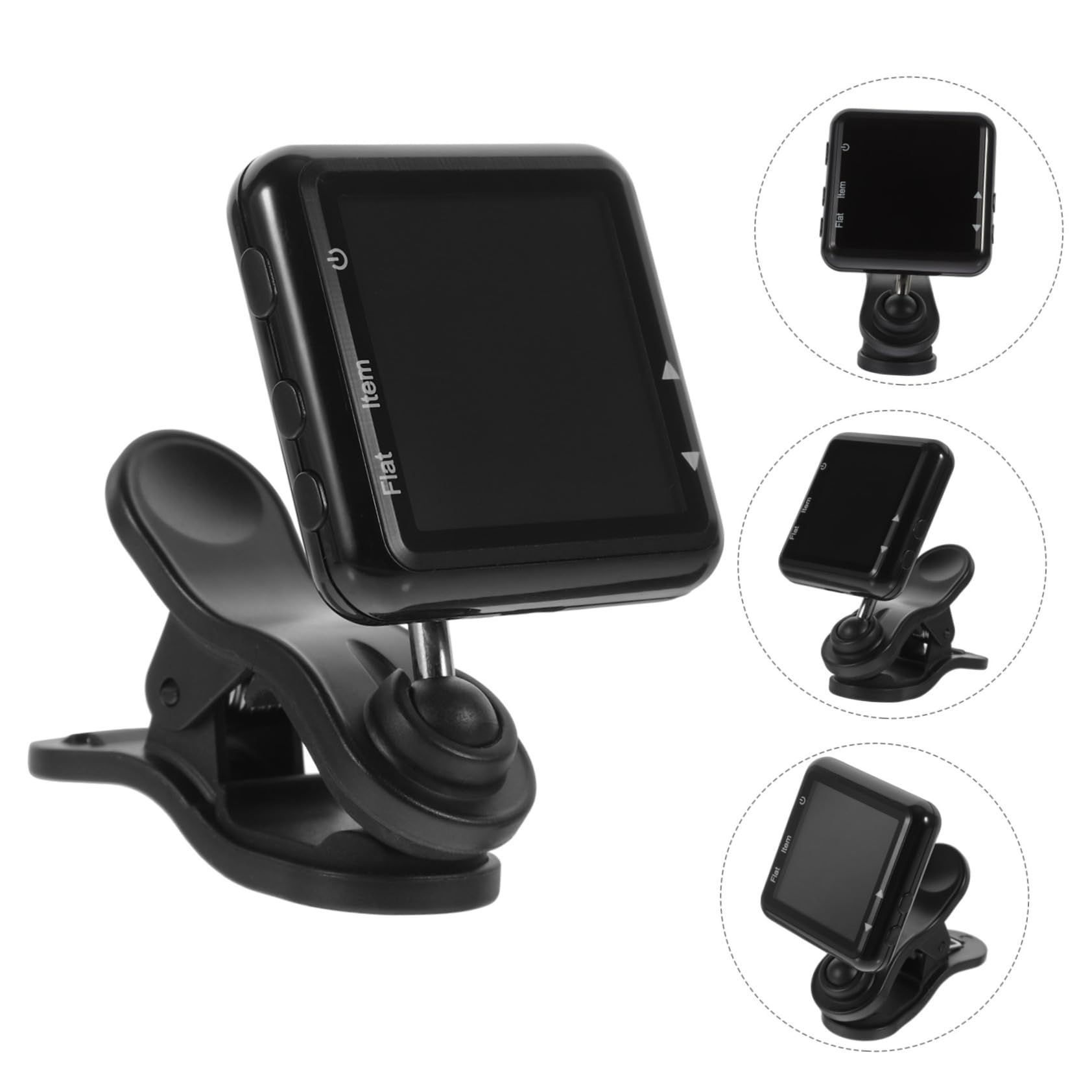 Afinador de Guitarra Clásica Recargable Clip Negro Abs | Sonido Claro y Estable, Diseño Ligero, Sintonizador de Clips para Banjo y Ukelele