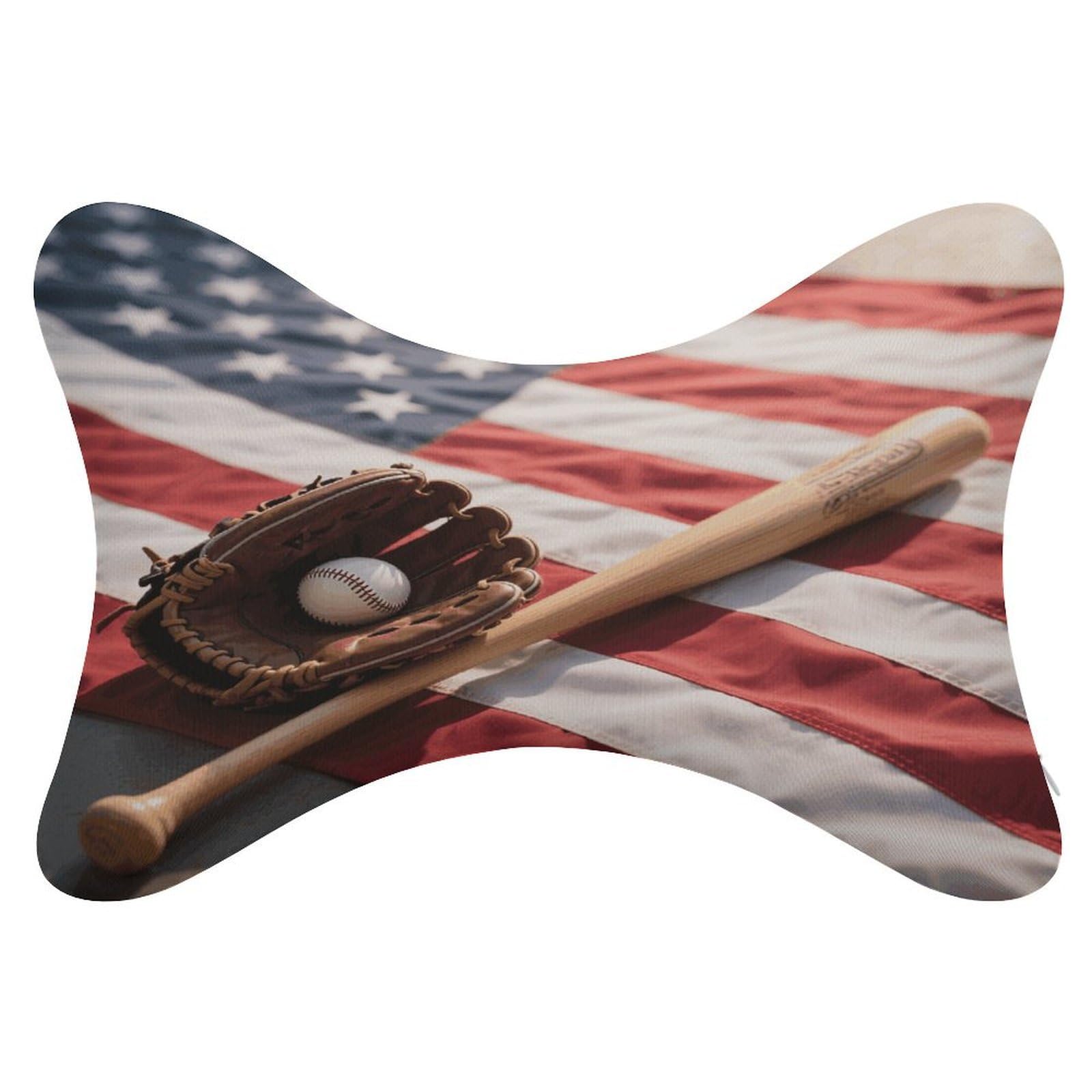 VstaDank Baseball Glove and Bat Car Pillow Soft Car Neck Pillow Breathable Dog Bone Shaped Travel Neck Pillows Washable Removable All-Season Universal Cars Head Rest Pillows