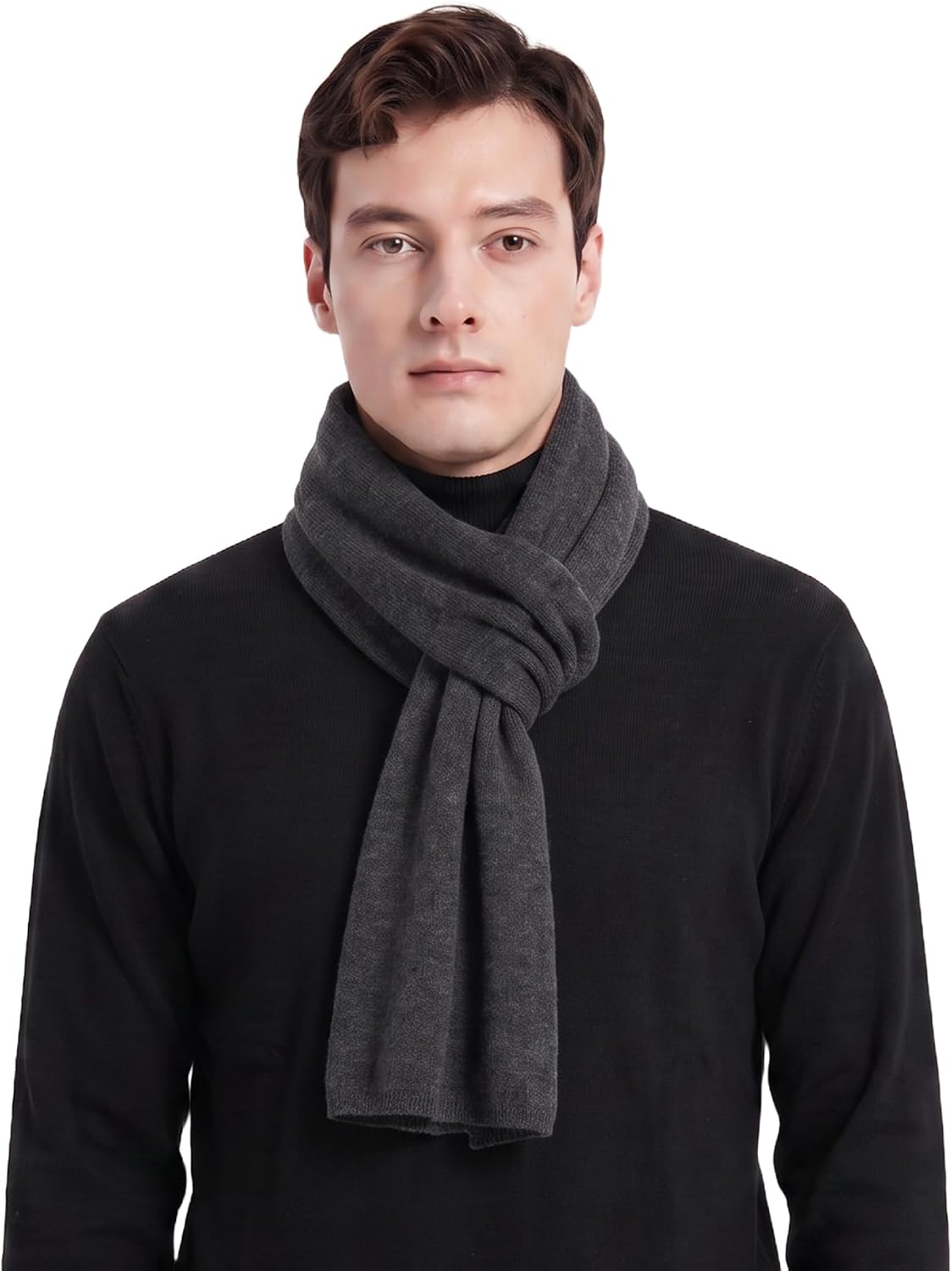 PuTian 100% Merino Wool Scarf for Men & Women, Knitted Neck Wear