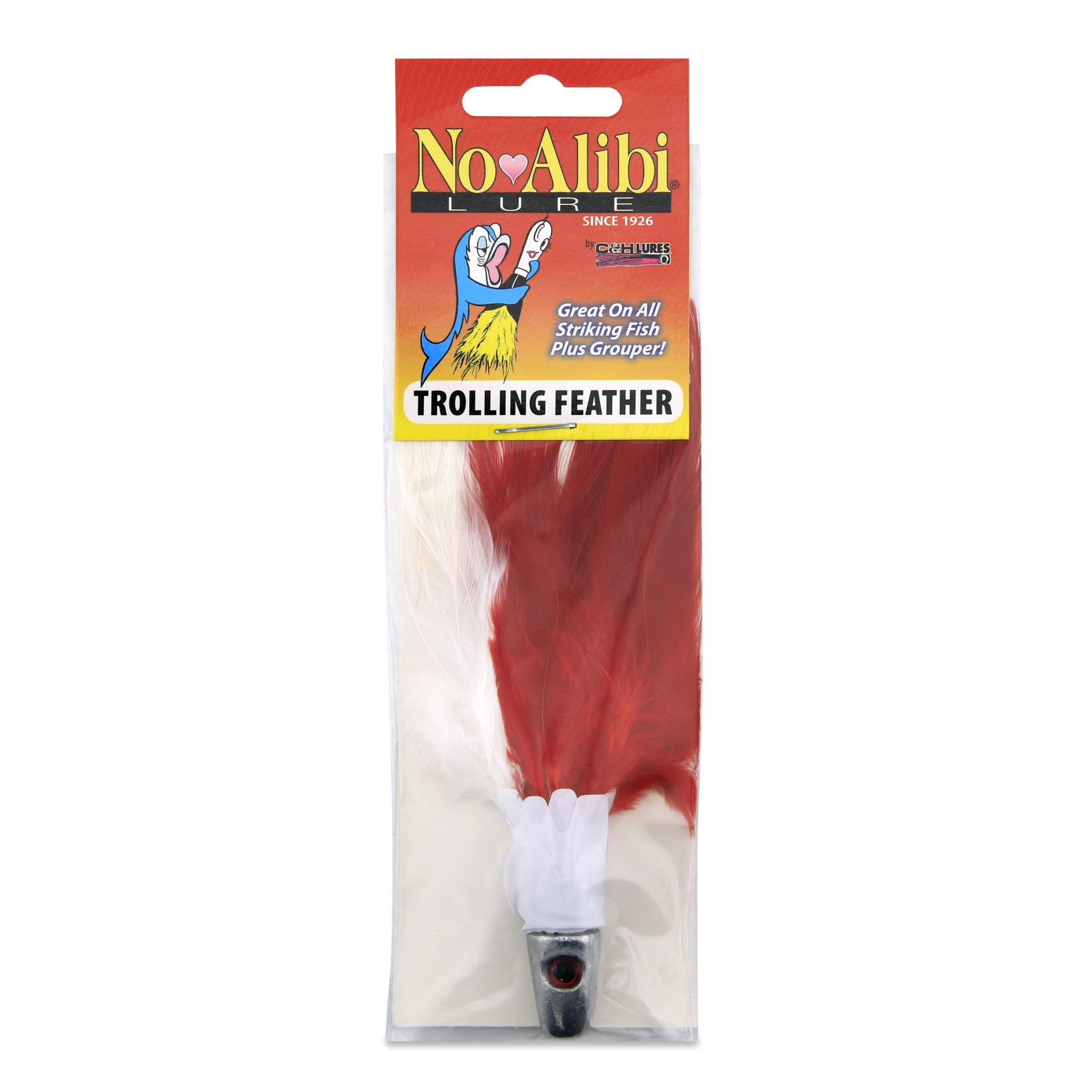 No Alibi Trolling Feathers – Saltwater Fishing Lure for Mahi, Tuna, Wahoo & More – Classic Feather Trolling Lure, Available Rigged or Unrigged,