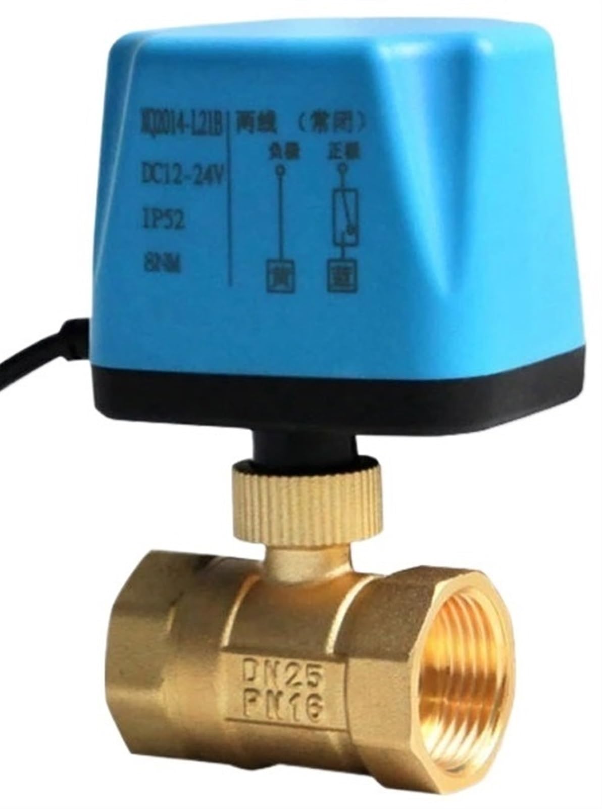 Válvula de Bola motorizada de latón, reinicio de Apagado de 2 Cables, 8 N·m, Gran torsión, 220V, 110V, 24V, 12V, CA/CC, válvula solenoide eléctrica Alternativa(24VDC_Normally Closed)
