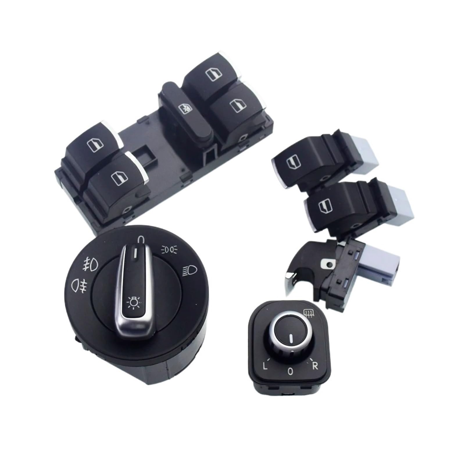 Chrome Faro Interruttore Principale Finestra Potere PER SEAT PER ALHAMBRA 2011 2012 2013 2014 2015 5ND941431A 5ND959565B Pulsante Commutazione Specchietto Retrovisore(UN)