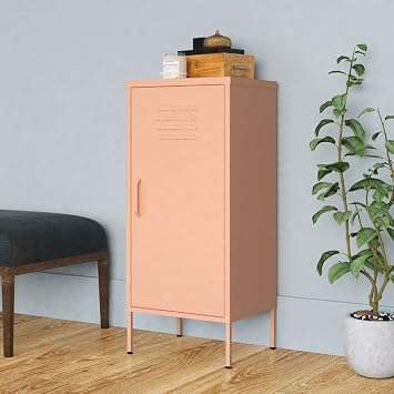 Employee Lockers, Living Room Modern Home Furniture Storage Organizer Cabinet, Storage Cabinet Pink 16.7"x13.8"x40" Steel for Home, Office,Warehouse,Garage,Industrial