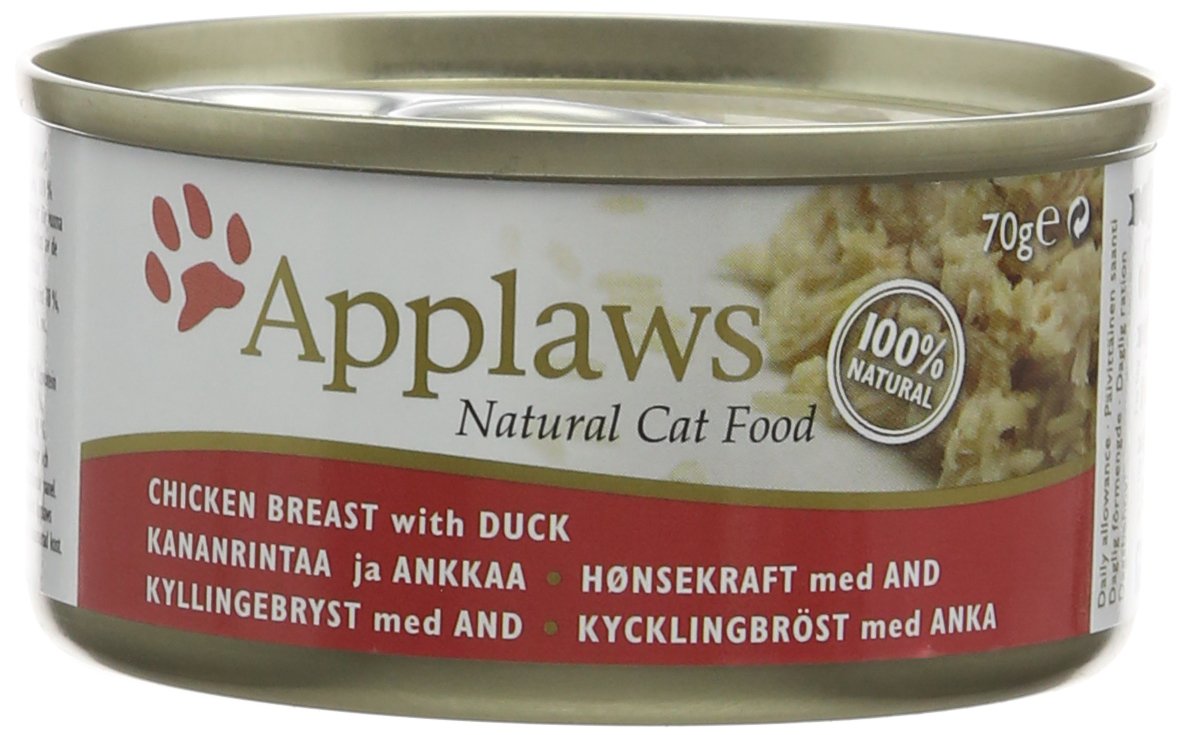 Applaws Natural Premium Wet Cat Food for Adult Cats, Chicken Breast with Duck Broth Pack of 24 x 70g Cans 2