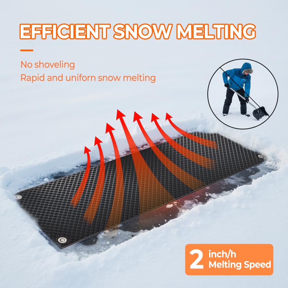 Heated Snow Melting Mats | Snow Melting Walkway Mat | Prevent Dams/Roof Leaks | Melts 2 Inches of Snow per Hour | for Winter Outdoor Stair Step Doorway Walkway Driveway 54 * 300cm
