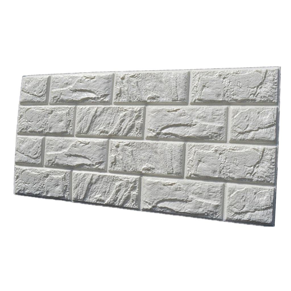 GIANTE 30 * 60cm White 3D Brick Wall Sticker SelfAdhesive Panel Decal