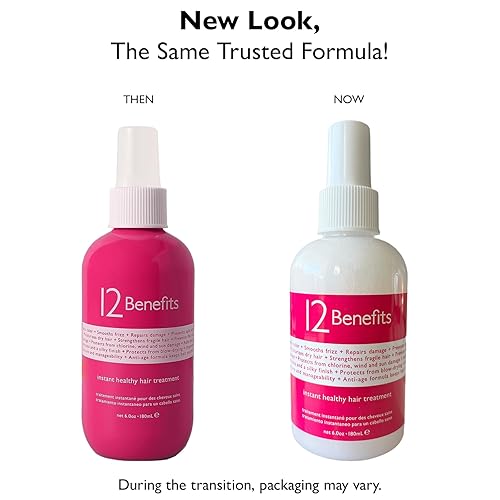 Miniatura 2 de 12 Benefits Spray acondicionador sin enjuague, tratamiento instantáneo y saludable para el cabello, antiencrespamiento, desenreda, fortalece