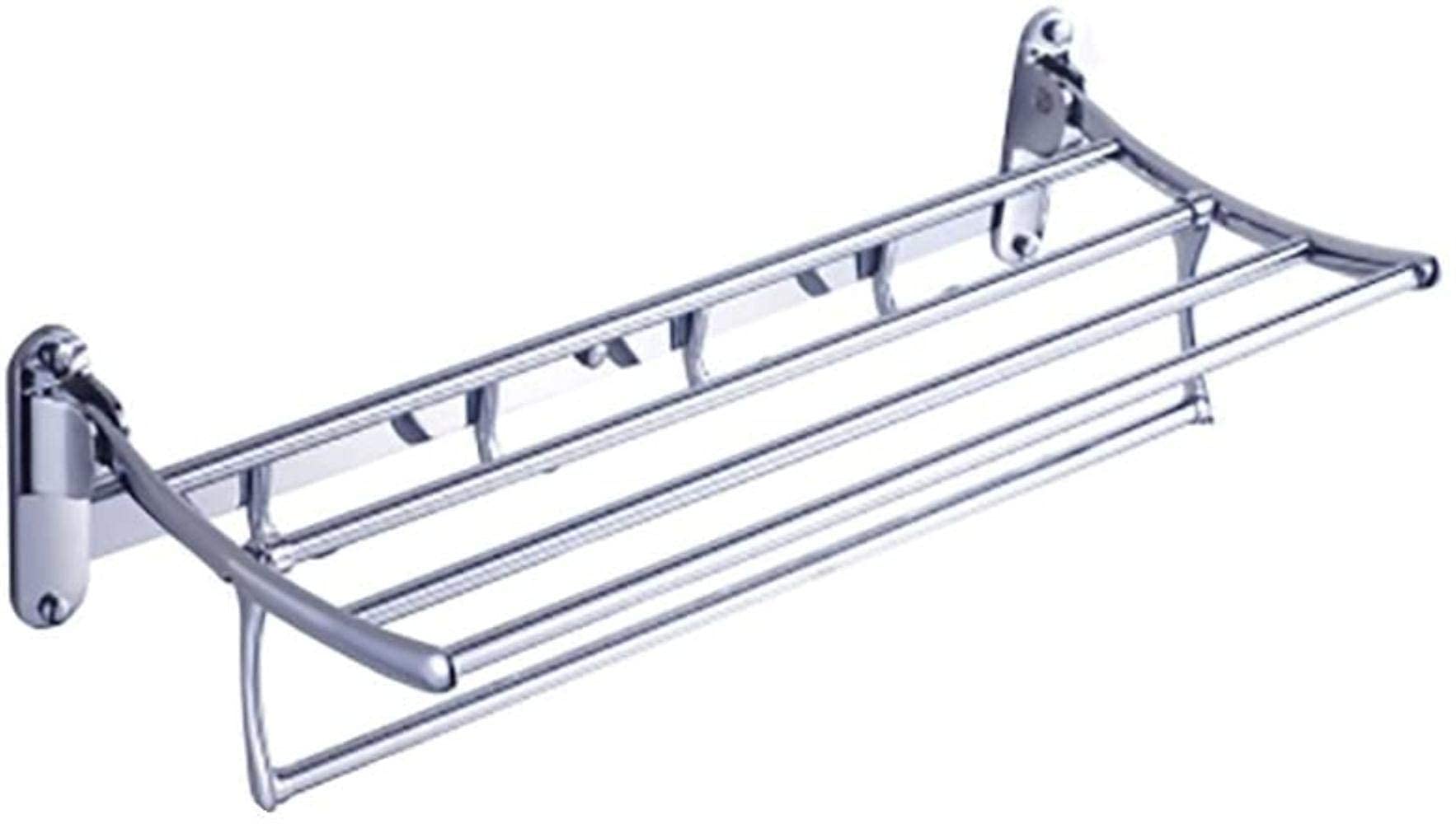 LMYSXAOZ LNNSHX Stainless Steel Bathroom Towel Rack Shelf Foldable Hooks Tower Hanger 40/50CM (Size : 50CM) (40CM)