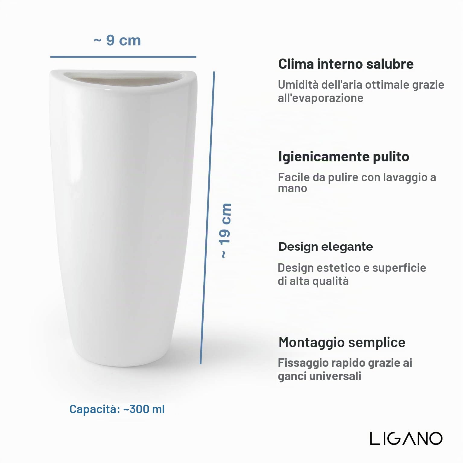 Umidificatore moderno in ceramica per termosifoni, in set da 3 pezzi