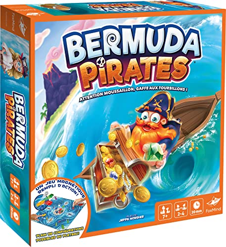 Bermuda Pirate: puoi battere gli altri pirati attraverso i vortici nascosti per raccogliere il tesoro? Un set originale e unico con un sistema di magneti. 2-4 giocatori. Dai 7 anni in su.