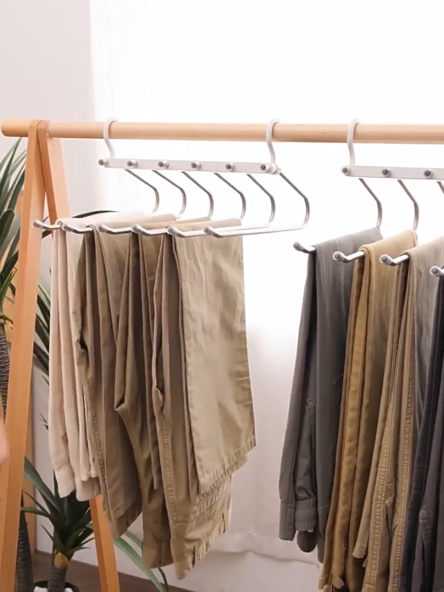 Grucce Pantaloni 6 In 1 Salvaspazio - 2 Pezzi, Per Jeans, Sciarpe, Bianco - Foto 4