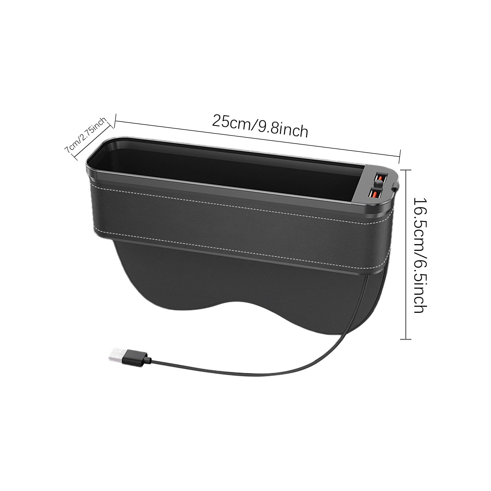 G-ap - Organizer con porta USB e luce a LED, per sedili auto, telefoni, chiavi, occhiali e carte