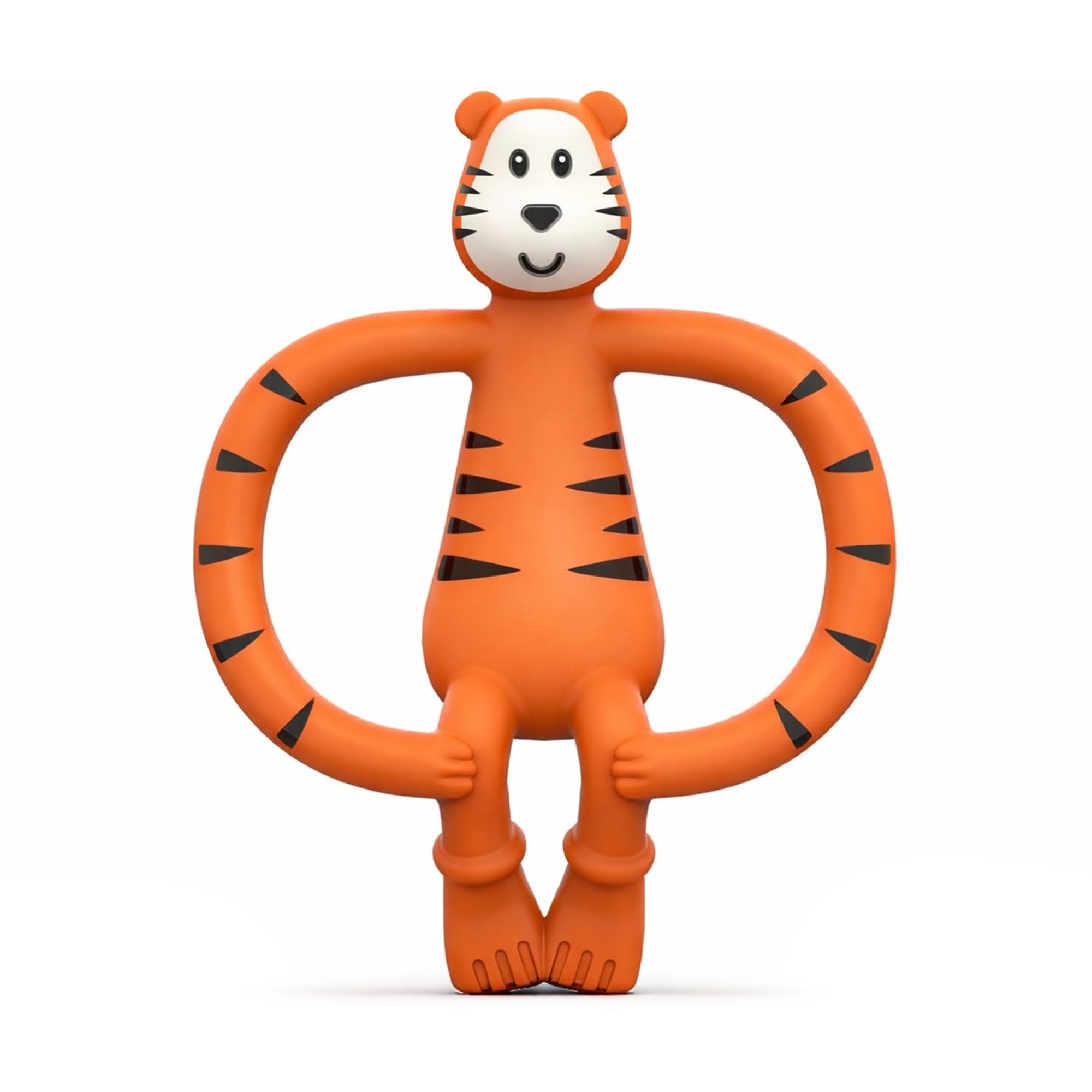 Matchstick Monkey Teddy Tiger Teether - Silicone - Antimicrobial - Orange