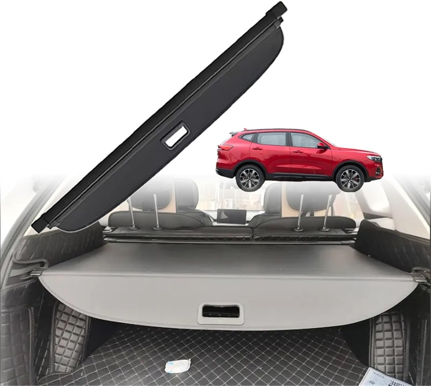 Trunk Curtain Cover Organizer for Haval H6 2nd Generation 2017-2021 Car Rear Rack Partition Shelter Shield Shade Luggage Privacy(Carbon Fiber)